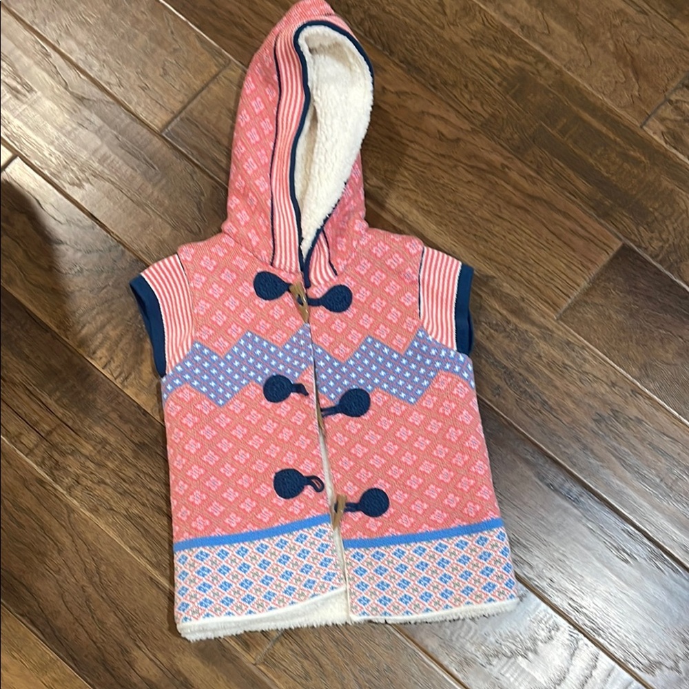 Matilda Jane Pink and Blue Hooded Vest with Playful Design